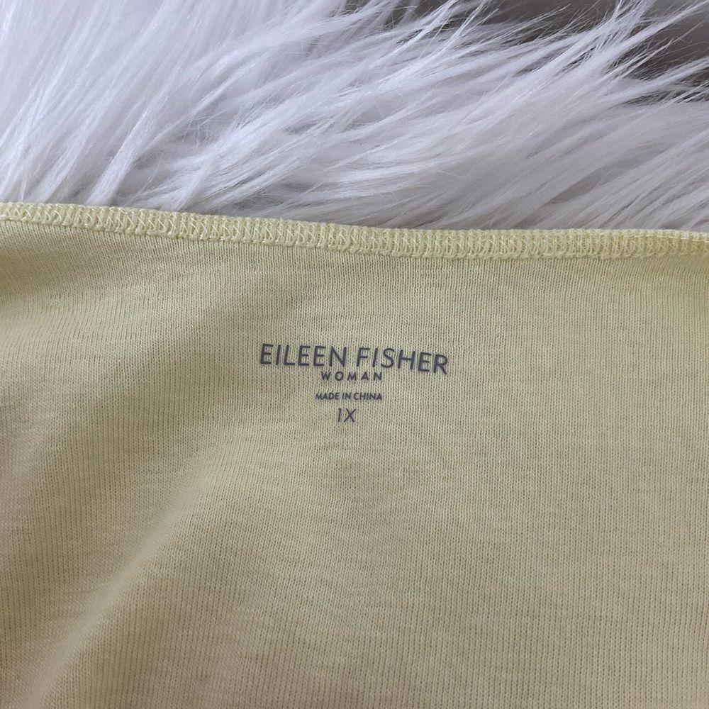 NEW Eileen Fisher Yellow Linen Shadow Stripe Knit Open Front Cardigan Top Set XL - Picture 10 of 15